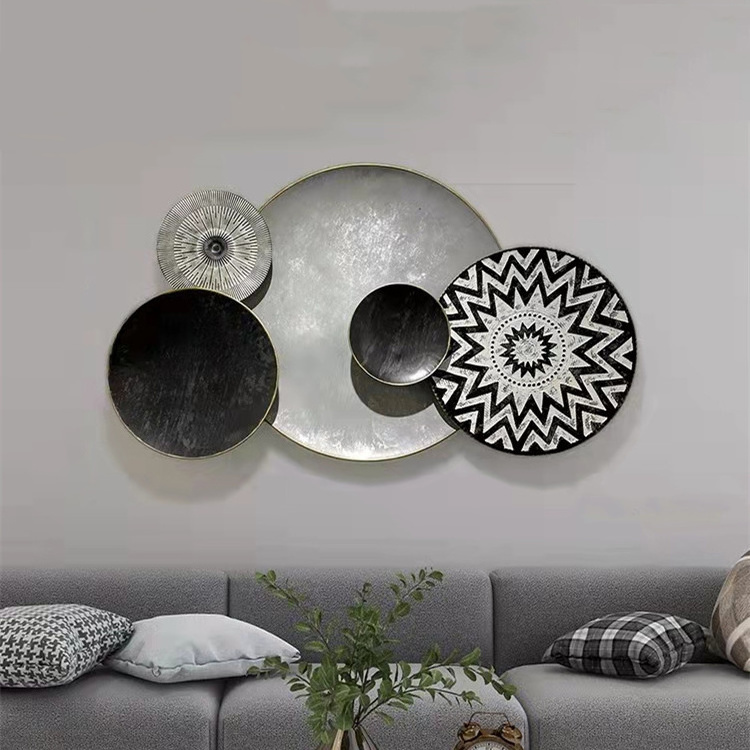 Contemporary prints home decoration metal melody plate 3D sculpture hanging wall art