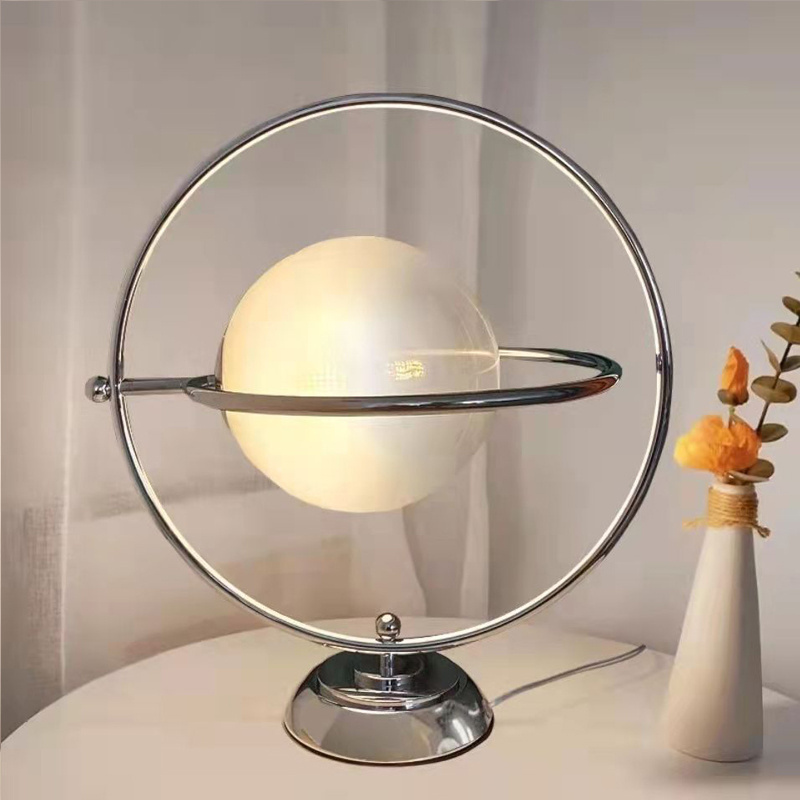 Globe Rotatable Glass Shade Moon Night Light Home Bedroom Bedside Table Lamp