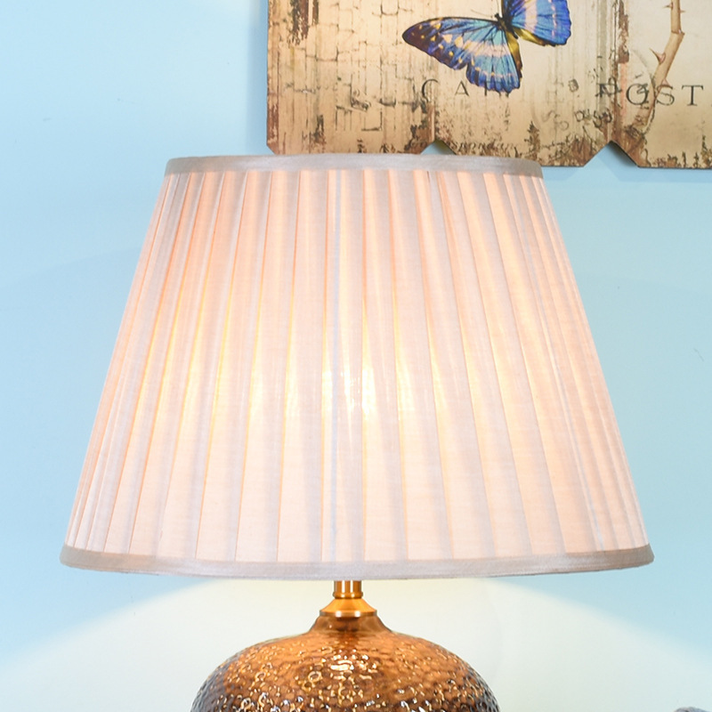 Direct sale antique glazed textured restaurant desk light hotel ceramic table lamp