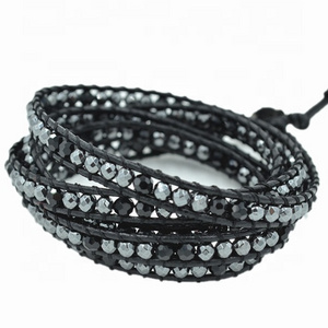 Wholesale Fashion Handmade Boho Jewelry Black Nature Stone Bead Bracelets Jewelry