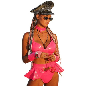 Sexy Candy Color Two Piece Bra Shorts Festival Party Stage Costume Stripper Outfits Exotic Dancewear Women Club Bikini Sets