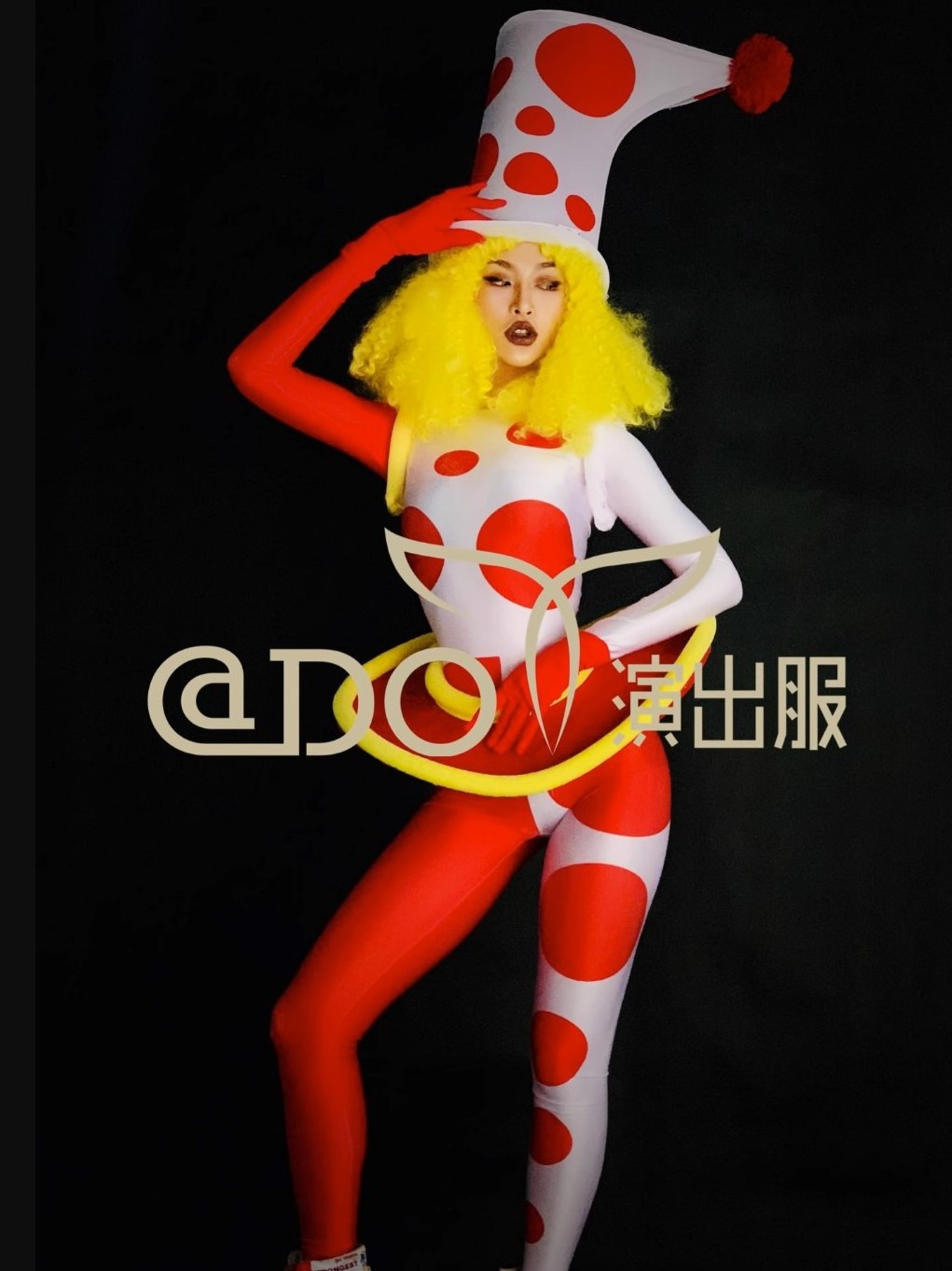 Cute Geometry Clown Halloween Show Carnival Party Costume Float Parade Festival Outfit Women Bodysuit Stage Performance Jumpsuit