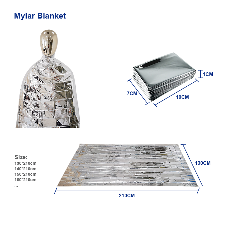 hot sale Waterproof Foil Mylar Thermal Rescue Emergency Space Blanket