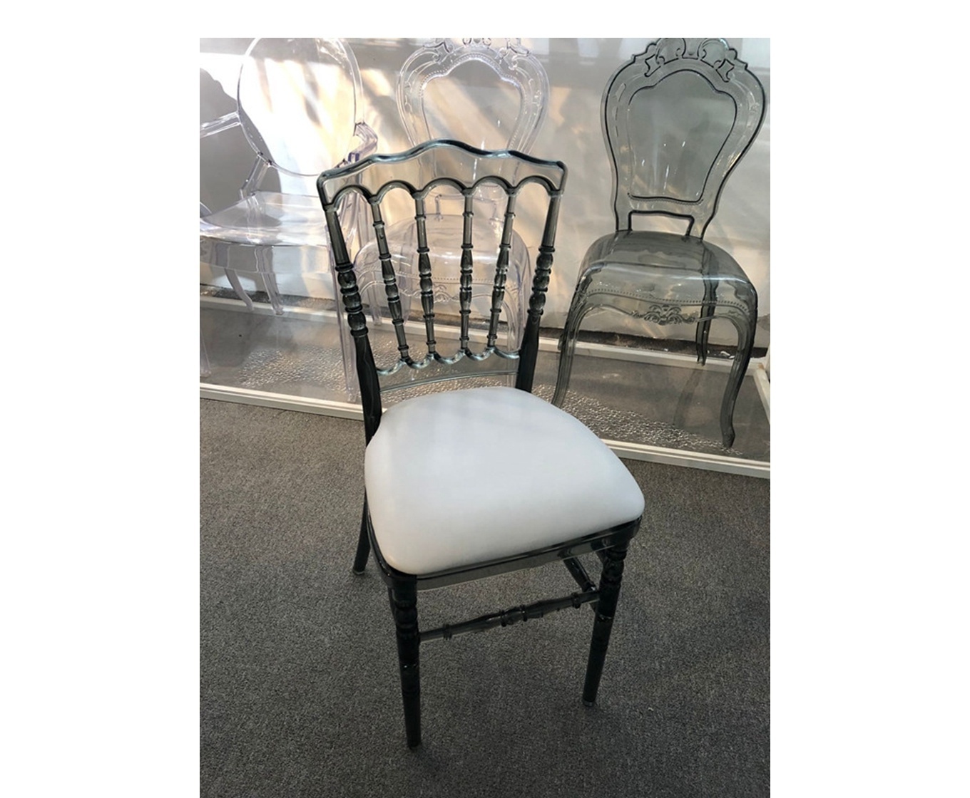 Wholesale Hotel Stackable Transparent Clear Chavari Tiffany Acrylic Chairs For Weddings And Banquet