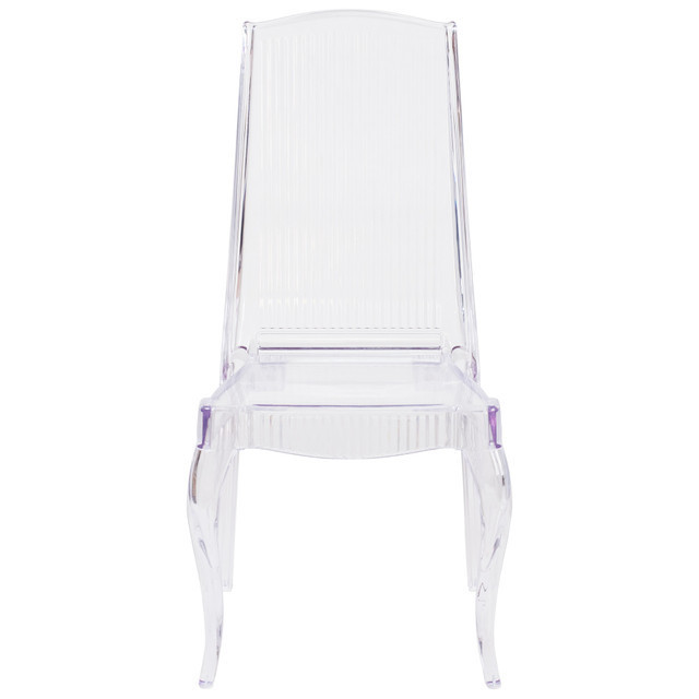 Elegance Ghost Stacking Crystal Ice Rigid Vertical Line Design Dining Chair