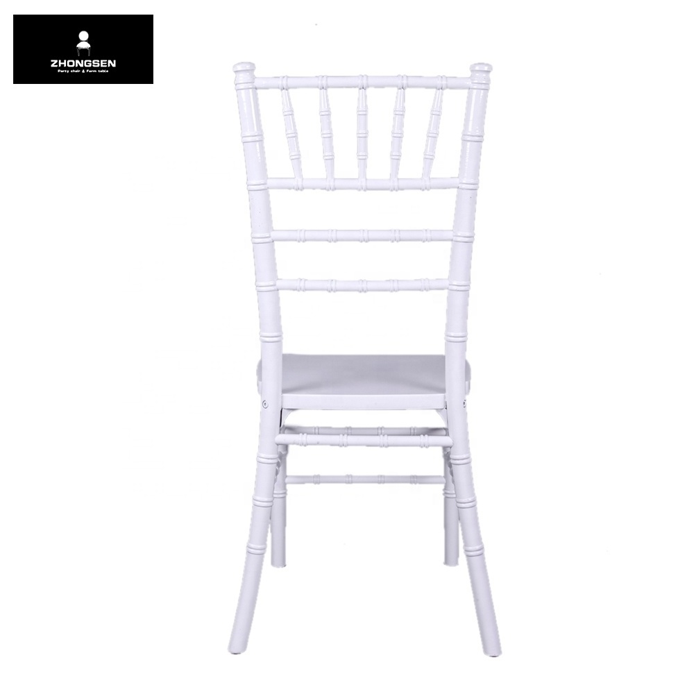 White Solid Wood Wedding Banquet Chiavari Chairs for Hotel Rental