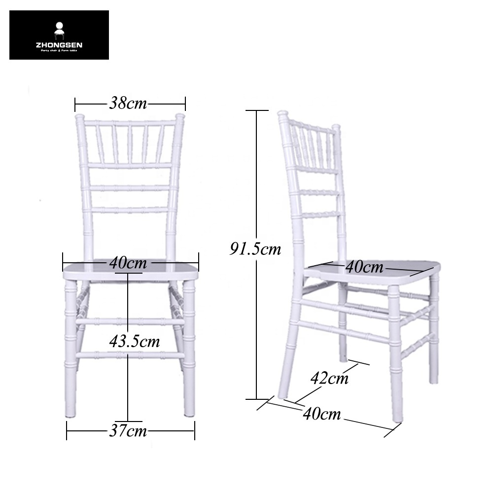 White Solid Wood Wedding Banquet Chiavari Chairs for Hotel Rental