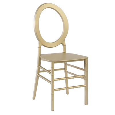 Gold Plastic O Back Round Back Chair for Wedding Event Party Chair