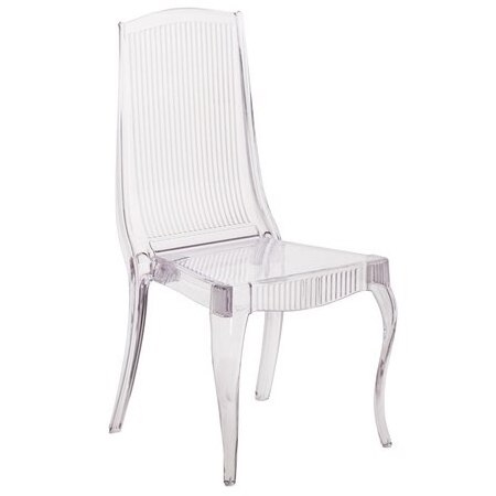 Elegance Ghost Stacking Crystal Ice Rigid Vertical Line Design Dining Chair