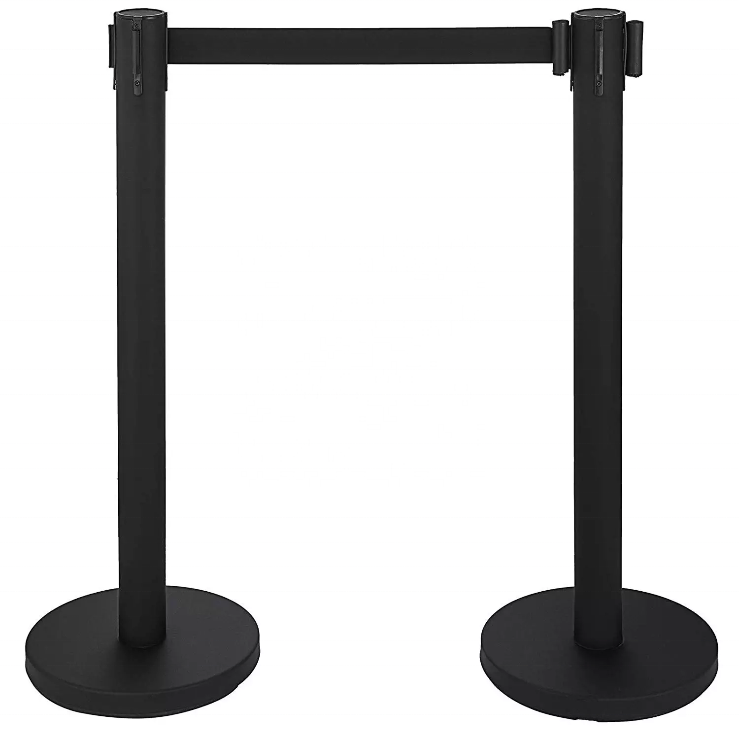 Wholesale Black Aluminium Crowd Control Barrier Stanchion with Retractable Belt for Sale