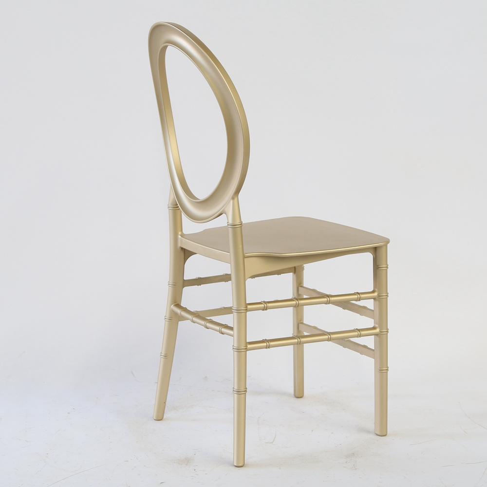 Gold Plastic O Back Round Back Chair for Wedding Event Party Chair