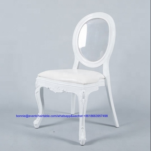 Plastic Ghost White Wedding Reception Banquet Chairs for Bride and Groom