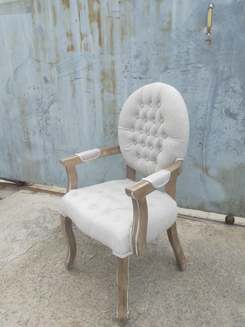 High quality luis xv style armchair solid birch wood round back chair