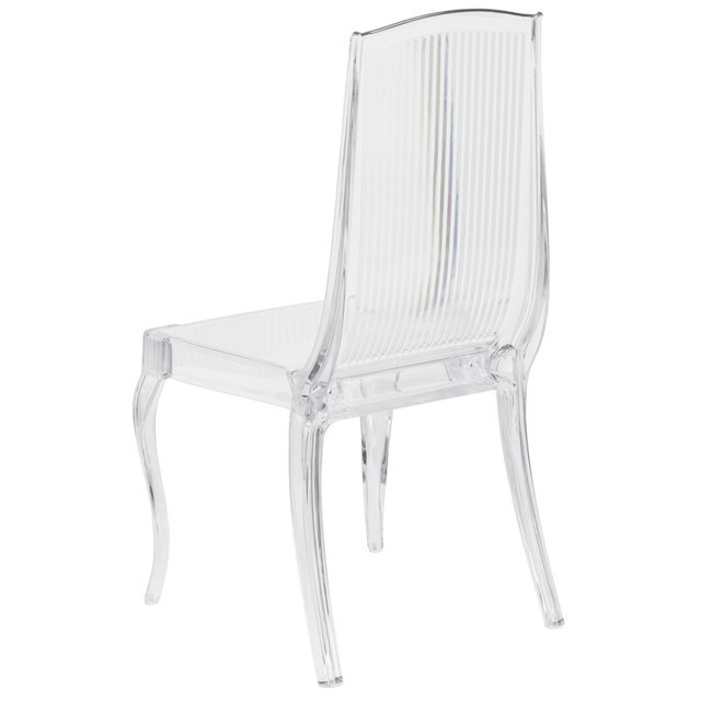 Elegance Ghost Stacking Crystal Ice Rigid Vertical Line Design Dining Chair