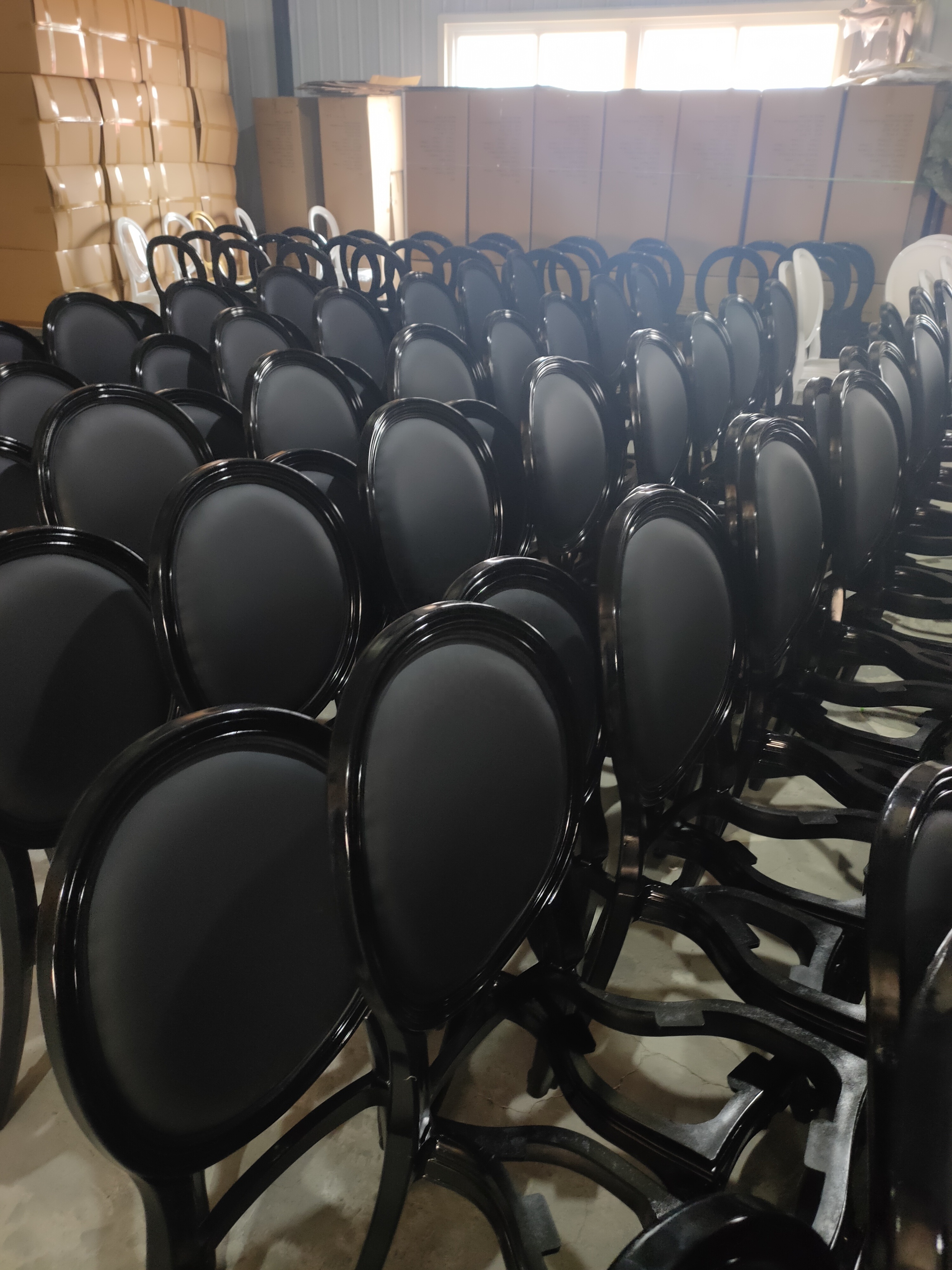 Black Color Stackable Plastic PP Wedding Event Party Rental Dining Ghost Chair