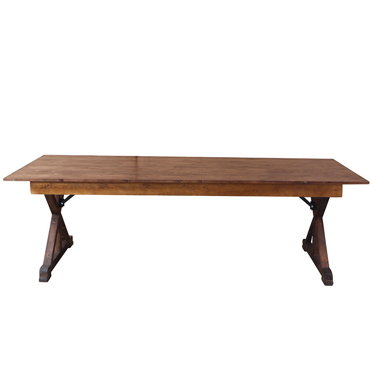 solid pine wood folding round rectangular dining event farm table