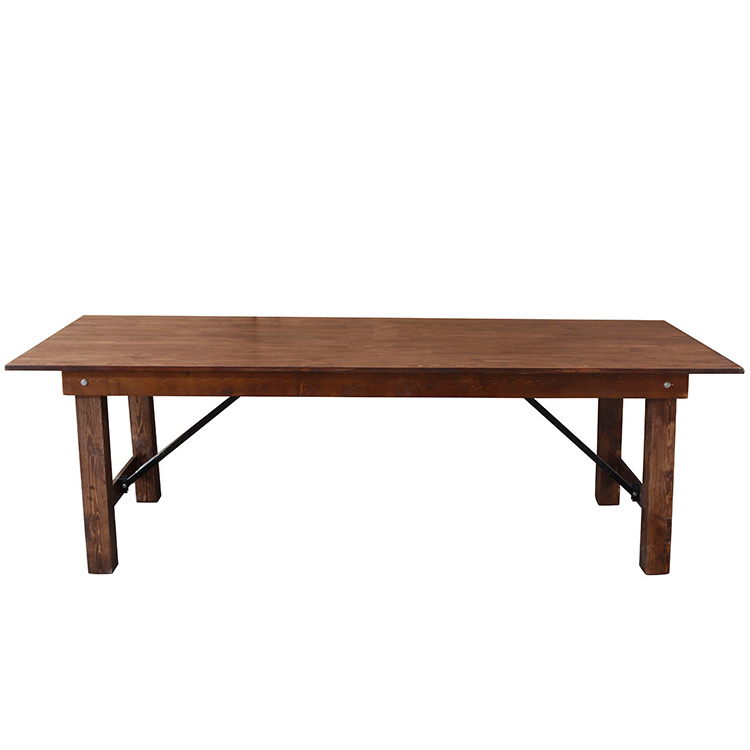 solid pine wood folding round rectangular dining event farm table