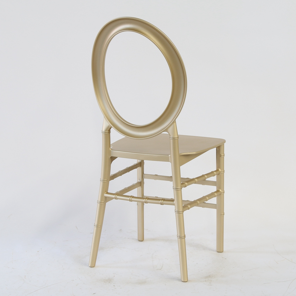 Gold Plastic O Back Round Back Chair for Wedding Event Party Chair