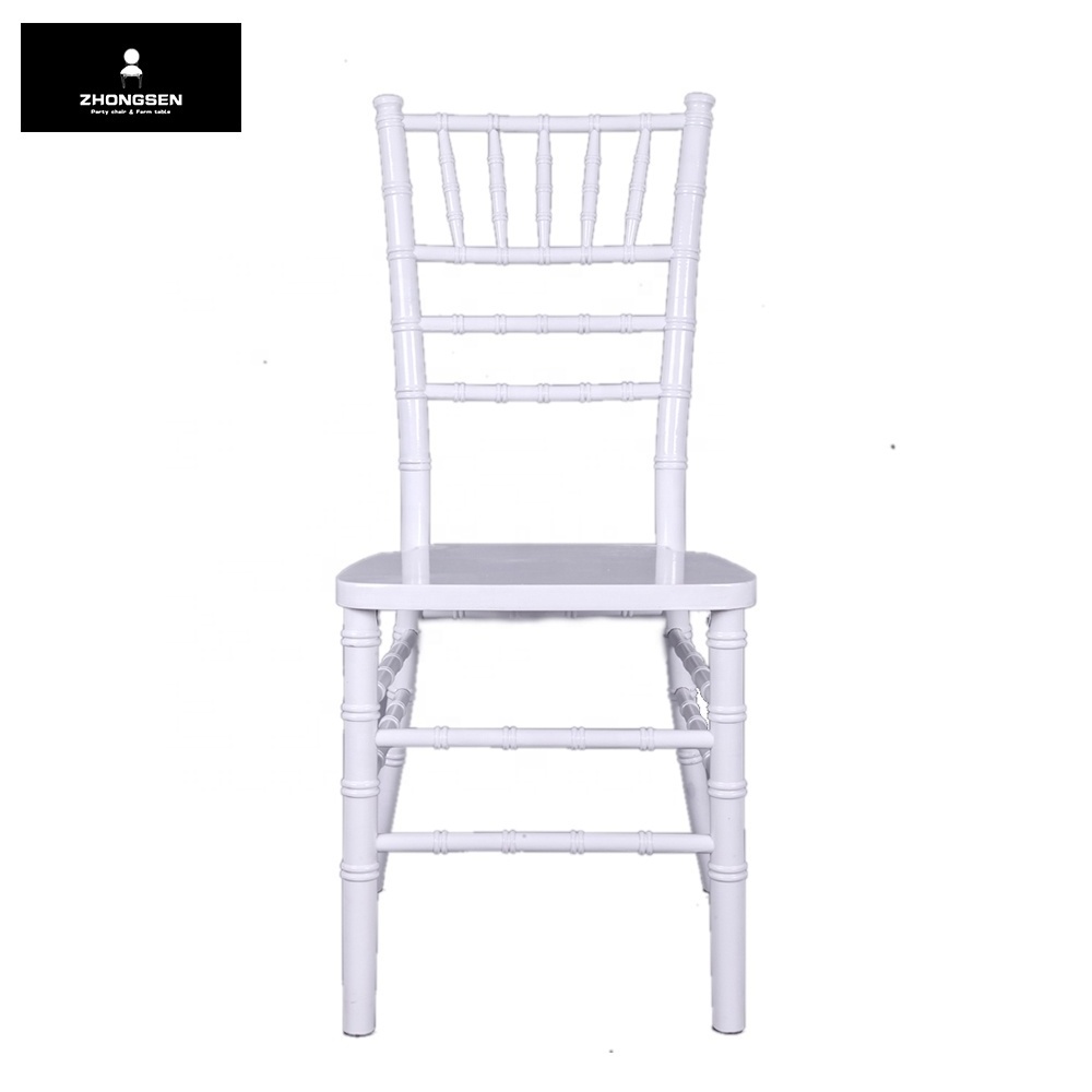 White Solid Wood Wedding Banquet Chiavari Chairs for Hotel Rental