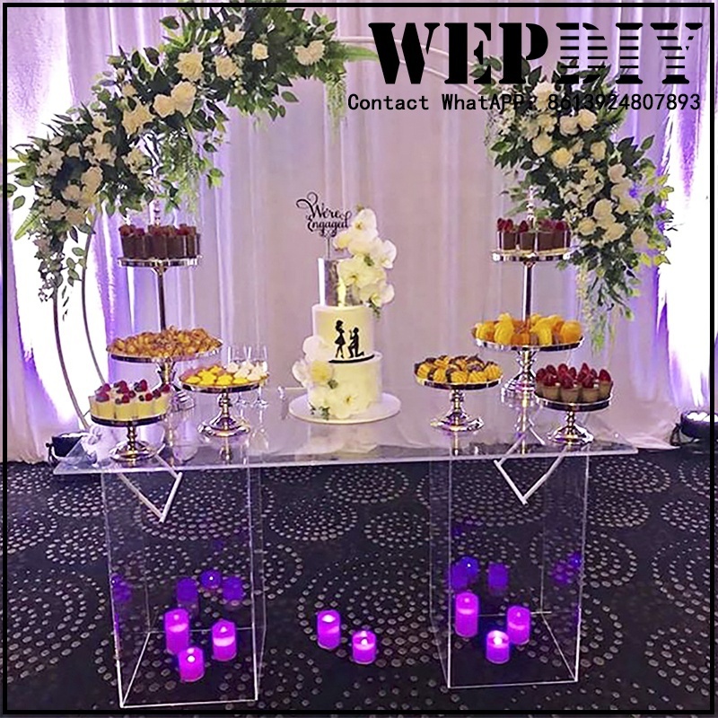 2020 new birthday Paty wedding transparent acrylic banquet table decoration props window cake dessert table dessert table