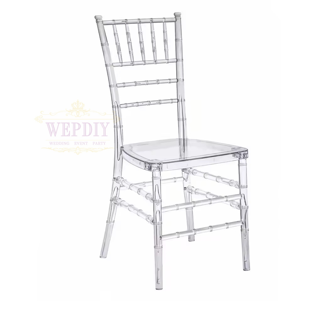 Cheap Event Chairs Wedding Decoration Clear Plastic Chairs Golden Wedding Party Stackable Acrylic Chairs