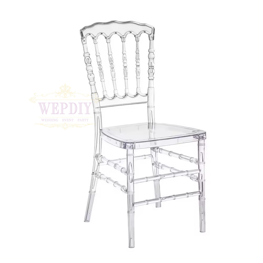 Cheap Event Chairs Wedding Decoration Clear Plastic Chairs Golden Wedding Party Stackable Acrylic Chairs