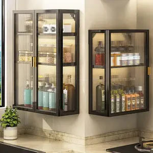 Kitchen Shelf Wall Mounted Multi-Layer Dust-Proof Spice Holders & Racks Display Shelf for Kitchen Cabinet Organizer