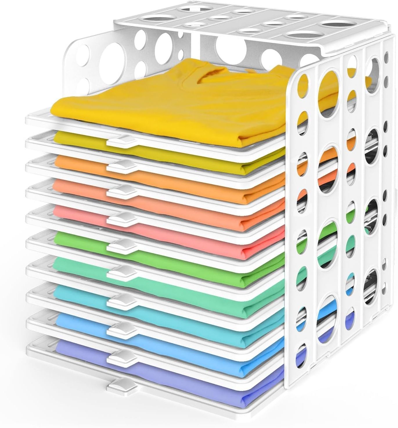 Tshirt Organizer Stack Easily Closet Organizers and Storage Easy to Assemble Clothes Folder Sturdiness Stackable Storage Bins