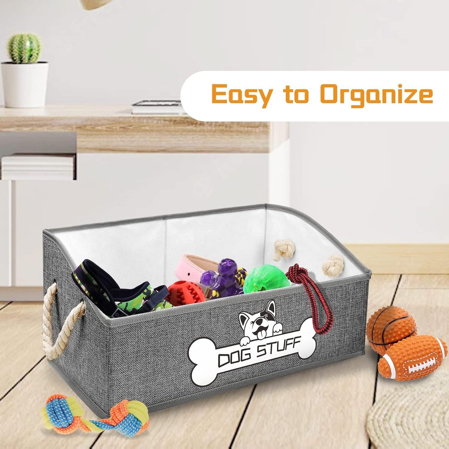 Foldable Pet Toys Organizer Felt Storage Bin For Dogs Cats Organizer Pack