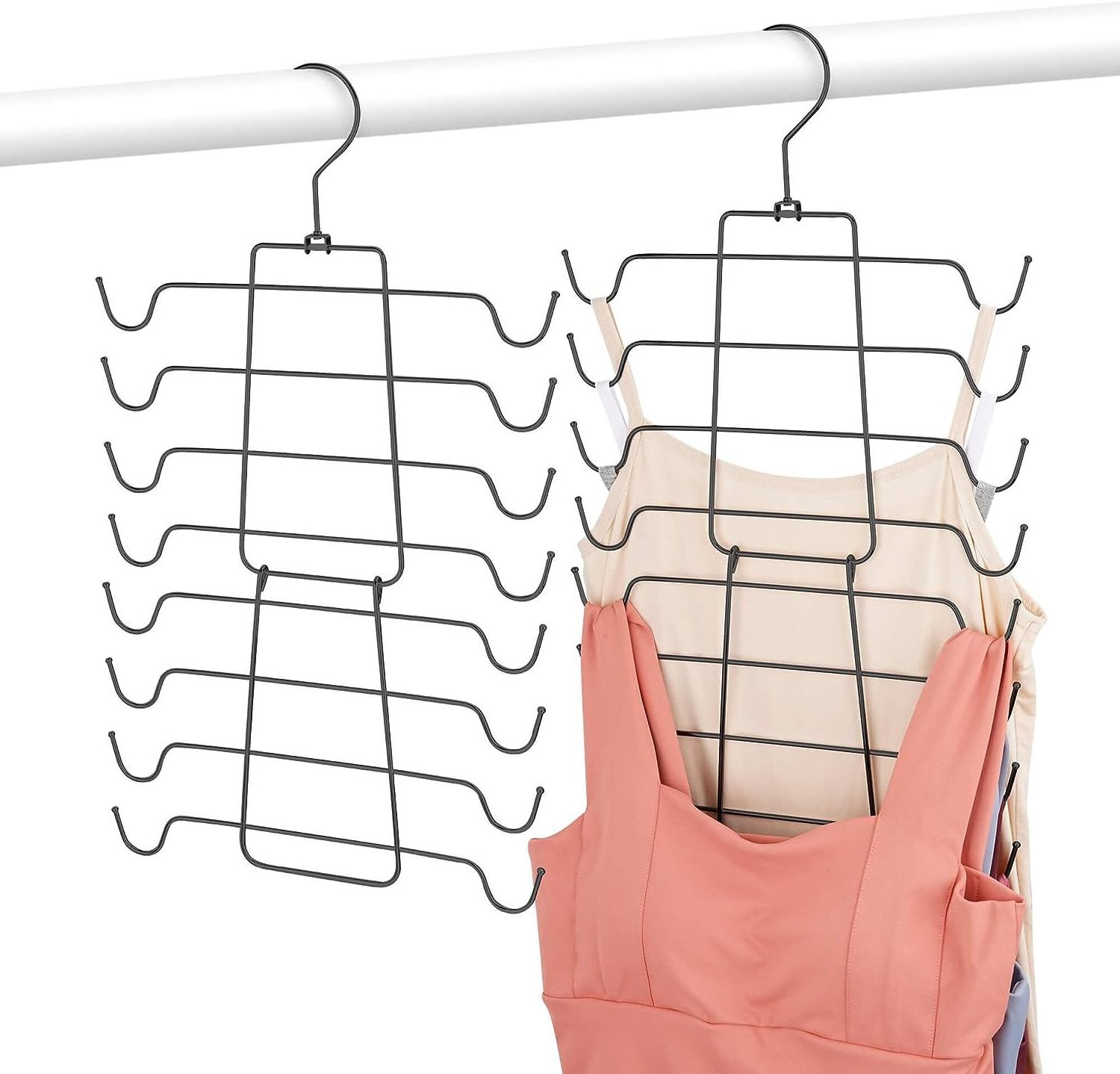 Tank Top Hangers 4 Pack Bra Organizer for Closet Hanging Closet Organizers and Storage Space Saver Storage for Camisoles Tank