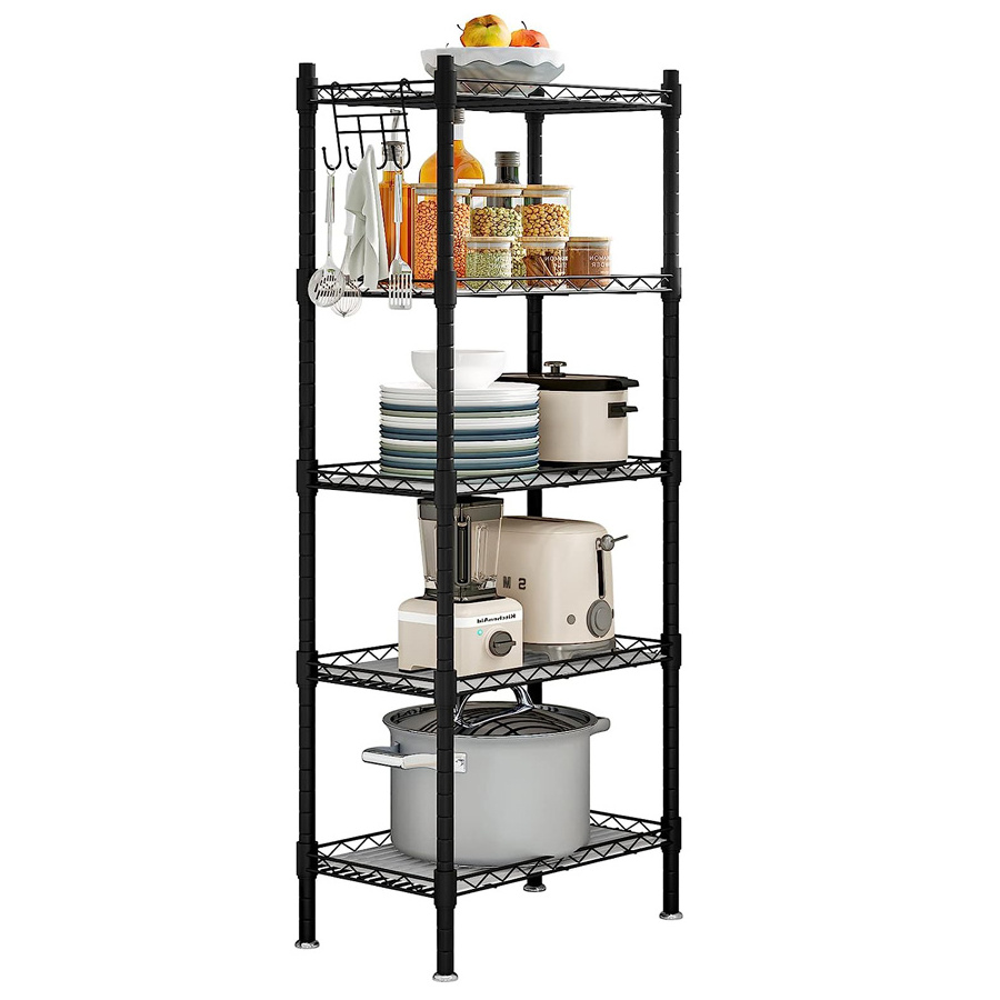 Shelf 5 Wier Metal Storage Rack Shelving Unit Organizer for Kitchen Laundry Garage Bathroom Pantry Closet Office