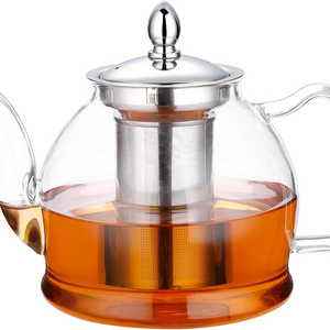 Glass Teapot with Removable Infuser Stovetop Safe Tea Kettle Blooming and Loose Leaf Tea Maker Set