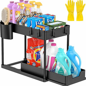 Under Sink Organizer Under Cabinet Organizer Sliding Under Bathroom Sink Organizers and Storage Multi-purpose  Sink Storage