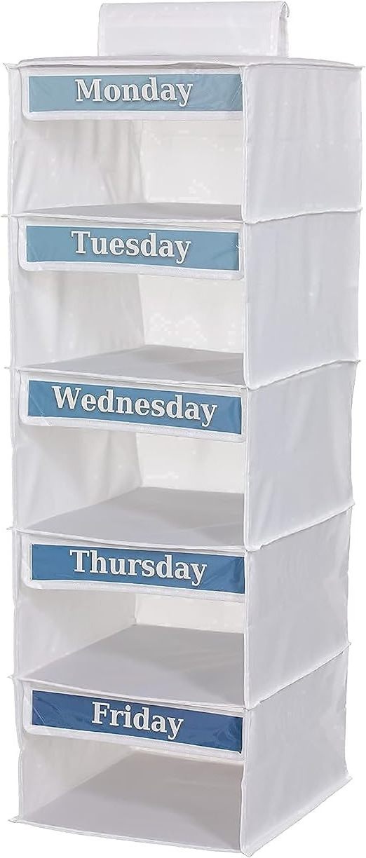 Weekly Clothes Organizer for Kids School Day of the Week Clothes Organizer I Monday through Friday Clothes Organizer