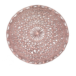 Nordic 38cm Round PVC Placemat Kitchen Dining Table Mats Hollow Steak Pad For Wedding Hotel Party Dining Table Decoration