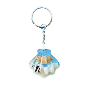 Wholesale Glue Resin Hawaii Sea Shell Car Keychain Luminous Starfish Pendant Accessories Gift For Girls