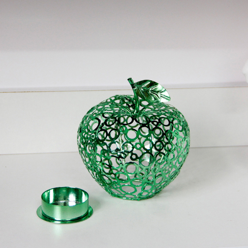 Creative metal candle holder green gold Apple cup candles aromatherapy Tea Light