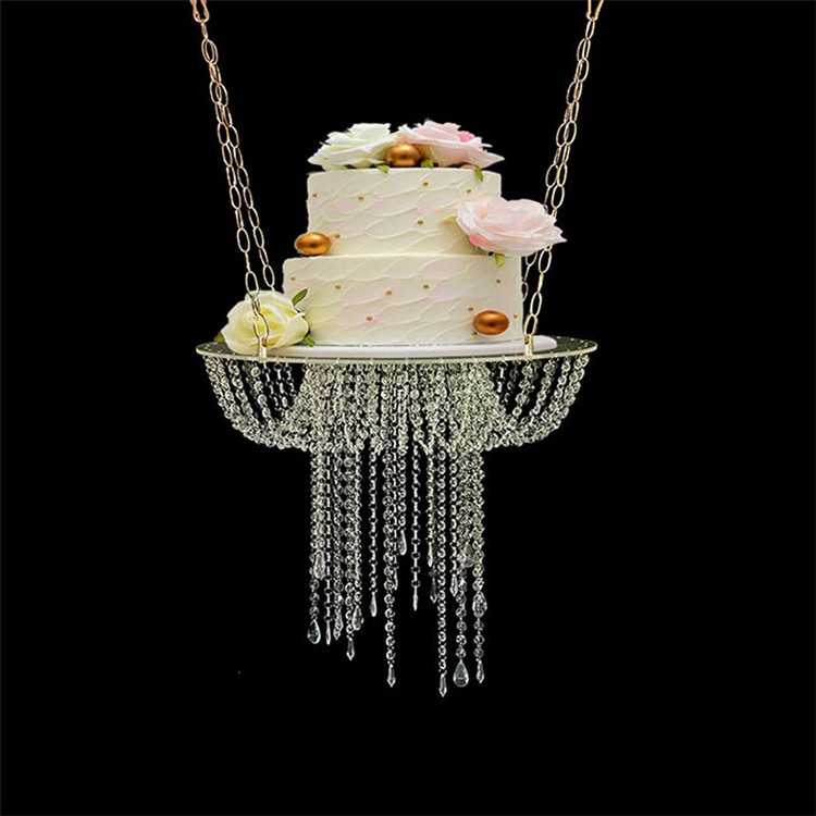 Acrylic Hanging Cake Stand Modern Swing Chandelier Cake Stand With Crystals For Wedding Scene Layout Decorative