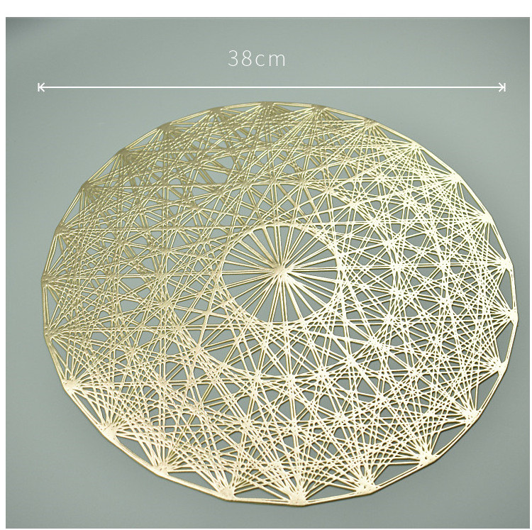 Nordic 38cm Round PVC Placemat Kitchen Dining Table Mats Hollow Steak Pad For Wedding Hotel Party Dining Table Decoration