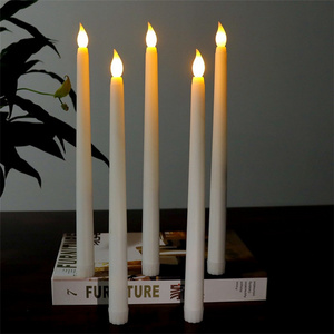 Romantic Flameless Long Plastic Electric Led Taper Candles Light For Wedding Party Birthday Christmas Decoration Candle