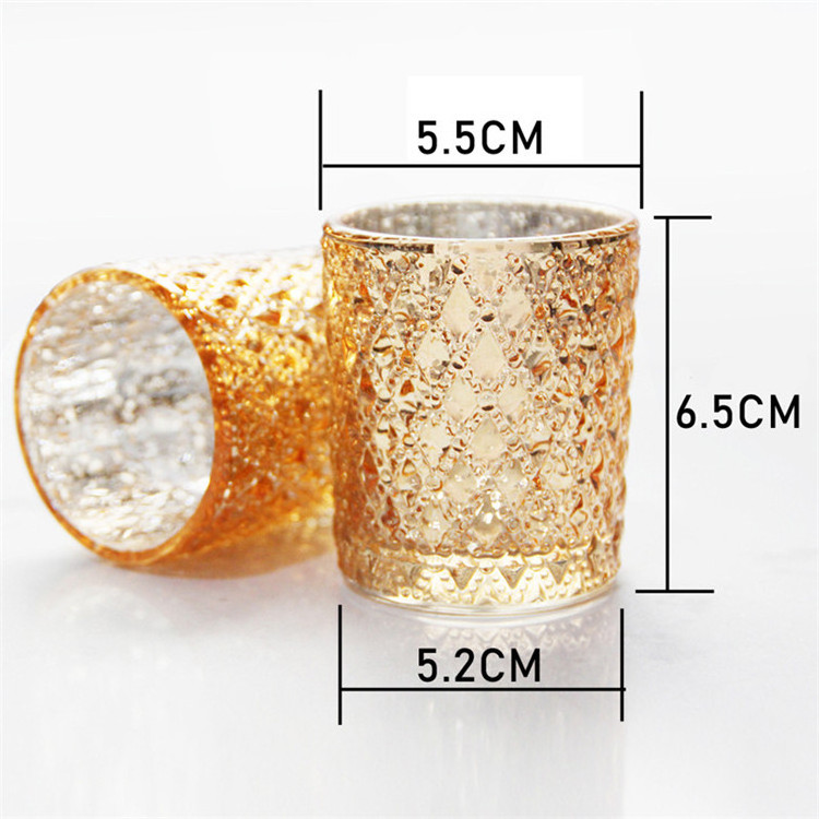 Gold Glass Candlestick 12pcs/Set Votive Meditation Candle Holders Tea Lights Candle Holder For Home Weddings Party Decoration