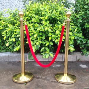 Event Party Awards Crowd Control Gold Stanchion Queue Stand Rope Barriers For Airport Barricade