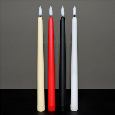 Battery Powered Candle Sticks Plastic Romantic Flameless Candle Long Pillar Led Taper Candle Light For Wedding Table Decoration