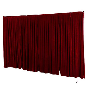 Luxury Stage Backdrop Red Velvet Curtain Backdrop Fabric Drapery Curtain For Photobooth Wedding Event