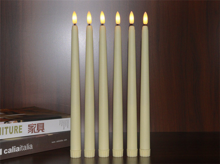 Romantic Flameless Long Plastic Electric Led Taper Candles Light For Wedding Party Birthday Christmas Decoration Candle