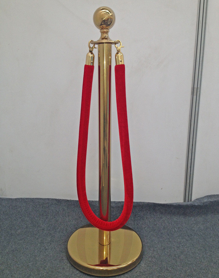 Event Party Awards Crowd Control Gold Stanchion Queue Stand Rope Barriers For Airport Barricade