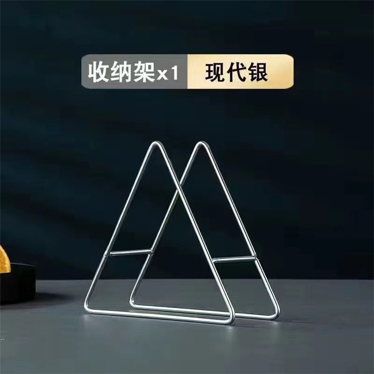 Metal Iron Triangle Coaster Holder Metal Storage Holders Rack Non-Slip Kitchen Dish Display Charger Dinner Plate Coaster Stand