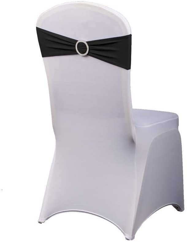 Elastic chair bands buckle spandex Romantic  chair sashes  for Banquet party home wedding Decorative