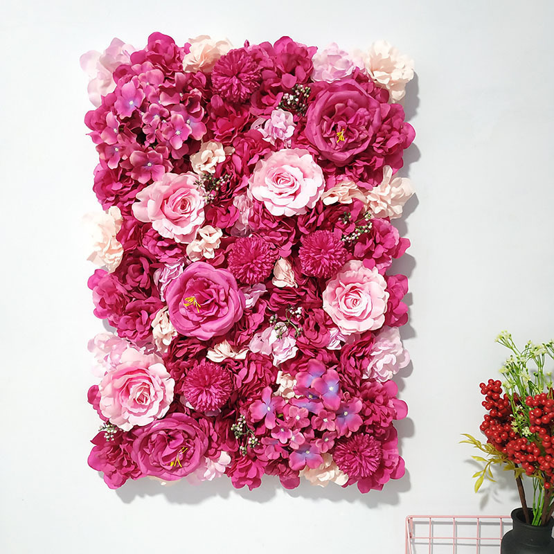 Hight Quality 40*60cm Silk Flower Wall Artificial Flower Rose Peony Flower Panel Backdrop For Wedding Party Shopping Mall Decor