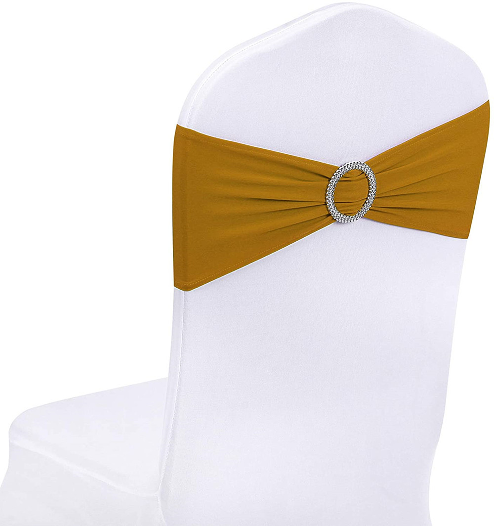 Elastic chair bands buckle spandex Romantic  chair sashes  for Banquet party home wedding Decorative